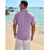 imageCOOFANDY Mens Button Down Shirt Short Sleeve Casual Shirts Beach Summer Shirts Wedding Vacation ShirtsLight Purple