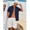 imageCOOFANDY Mens Button Down Shirt Short Sleeve Casual Shirts Beach Summer Shirts Wedding Vacation ShirtsNavy Blue