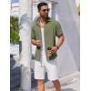 imageCOOFANDY Mens Button Down Shirt Short Sleeve Casual Shirts Beach Summer Shirts Wedding Vacation ShirtsOlive Green