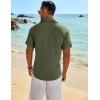 imageCOOFANDY Mens Button Down Shirt Short Sleeve Casual Shirts Beach Summer Shirts Wedding Vacation ShirtsOlive Green