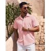 imageCOOFANDY Mens Button Down Shirt Short Sleeve Casual Shirts Beach Summer Shirts Wedding Vacation ShirtsPink