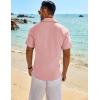 imageCOOFANDY Mens Button Down Shirt Short Sleeve Casual Shirts Beach Summer Shirts Wedding Vacation ShirtsPink