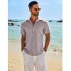 imageCOOFANDY Mens Button Down Shirt Short Sleeve Casual Shirts Beach Summer Shirts Wedding Vacation ShirtsStone