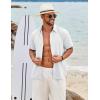 imageCOOFANDY Mens Button Down Shirt Short Sleeve Casual Shirts Beach Summer Shirts Wedding Vacation ShirtsWhite