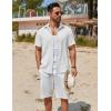 imageCOOFANDY Mens Button Down Shirt Short Sleeve Casual Shirts Beach Summer Shirts Wedding Vacation ShirtsWhite