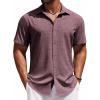 imageCOOFANDY Mens Button Down Shirt Short Sleeve Casual Shirts Beach Summer Shirts Wedding Vacation ShirtsWine Red