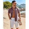 imageCOOFANDY Mens Button Down Shirt Short Sleeve Casual Shirts Beach Summer Shirts Wedding Vacation ShirtsWine Red
