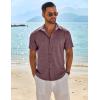imageCOOFANDY Mens Button Down Shirt Short Sleeve Casual Shirts Beach Summer Shirts Wedding Vacation ShirtsWine Red