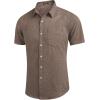 imageCOOFANDY Mens Casual Button Down Shirts Short Sleeve Linen Shirts Summer Beach Dress ShirtBrown