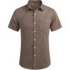 imageCOOFANDY Mens Casual Button Down Shirts Short Sleeve Linen Shirts Summer Beach Dress ShirtBrown