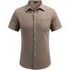imageCOOFANDY Mens Casual Button Down Shirts Short Sleeve Linen Shirts Summer Beach Dress ShirtCamel