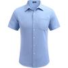 imageCOOFANDY Mens Casual Button Down Shirts Short Sleeve Linen Shirts Summer Beach Dress ShirtLight Blue