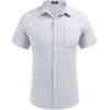 imageCOOFANDY Mens Casual Button Down Shirts Short Sleeve Linen Shirts Summer Beach Dress ShirtLinen  Clear Blue