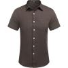 imageCOOFANDY Mens Casual Button Down Shirts Short Sleeve Linen Shirts Summer Beach Dress ShirtLinen  Coffe