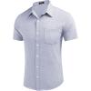 imageCOOFANDY Mens Casual Button Down Shirts Short Sleeve Linen Shirts Summer Beach Dress ShirtLinen  Flecking Light Blue