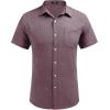 imageCOOFANDY Mens Casual Button Down Shirts Short Sleeve Linen Shirts Summer Beach Dress ShirtLinen  Flecking Wine Red