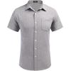 imageCOOFANDY Mens Casual Button Down Shirts Short Sleeve Linen Shirts Summer Beach Dress ShirtLinen  Light Gray Flecking