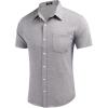 imageCOOFANDY Mens Casual Button Down Shirts Short Sleeve Linen Shirts Summer Beach Dress ShirtLinen  Light Gray Flecking