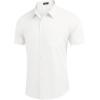 imageCOOFANDY Mens Casual Button Down Shirts Short Sleeve Linen Shirts Summer Beach Dress ShirtLinen  White
