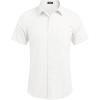 imageCOOFANDY Mens Casual Button Down Shirts Short Sleeve Linen Shirts Summer Beach Dress ShirtLinen  White