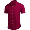 imageCOOFANDY Mens Casual Button Down Shirts Short Sleeve Linen Shirts Summer Beach Dress ShirtLinen  Wine Red