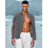 imageCOOFANDY Mens Casual Button Down Shirts Short Sleeve Linen Shirts Summer Beach Dress ShirtShort Sleeve  Black