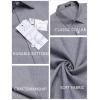 imageCOOFANDY Mens Casual Button Down Shirts Short Sleeve Linen Shirts Summer Beach Dress ShirtShort Sleeve  Grey