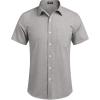 imageCOOFANDY Mens Casual Button Down Shirts Short Sleeve Linen Shirts Summer Beach Dress ShirtShort Sleeve  Light Gray