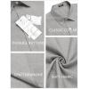 imageCOOFANDY Mens Casual Button Down Shirts Short Sleeve Linen Shirts Summer Beach Dress ShirtShort Sleeve  Light Gray