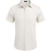 imageCOOFANDY Mens Casual Button Down Shirts Short Sleeve Linen Shirts Summer Beach Dress ShirtShort Sleeve  White