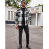 imageCOOFANDY Mens Flannel Shirts Long Sleeve Cotton Plaid Shirt Jacket Casual Button Down Shirt with PocketsBlackblock
