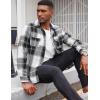 imageCOOFANDY Mens Flannel Shirts Long Sleeve Cotton Plaid Shirt Jacket Casual Button Down Shirt with PocketsBlackblock