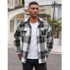 imageCOOFANDY Mens Flannel Shirts Long Sleeve Cotton Plaid Shirt Jacket Casual Button Down Shirt with PocketsBlackblock