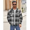 imageCOOFANDY Mens Flannel Shirts Long Sleeve Cotton Plaid Shirt Jacket Casual Button Down Shirt with PocketsBlackline