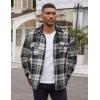 imageCOOFANDY Mens Flannel Shirts Long Sleeve Cotton Plaid Shirt Jacket Casual Button Down Shirt with PocketsBlackline