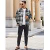 imageCOOFANDY Mens Flannel Shirts Long Sleeve Cotton Plaid Shirt Jacket Casual Button Down Shirt with PocketsBlackline