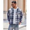 imageCOOFANDY Mens Flannel Shirts Long Sleeve Cotton Plaid Shirt Jacket Casual Button Down Shirt with PocketsBlue