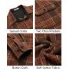 imageCOOFANDY Mens Flannel Shirts Long Sleeve Cotton Plaid Shirt Jacket Casual Button Down Shirt with PocketsBrown