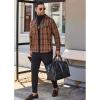imageCOOFANDY Mens Flannel Shirts Long Sleeve Cotton Plaid Shirt Jacket Casual Button Down Shirt with PocketsBrown
