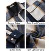 imageCOOFANDY Mens Flannel Shirts Long Sleeve Cotton Plaid Shirt Jacket Casual Button Down Shirt with PocketsDeep Blue