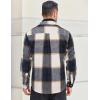 imageCOOFANDY Mens Flannel Shirts Long Sleeve Cotton Plaid Shirt Jacket Casual Button Down Shirt with PocketsDeep Blue