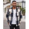 imageCOOFANDY Mens Flannel Shirts Long Sleeve Cotton Plaid Shirt Jacket Casual Button Down Shirt with PocketsDeep Blue