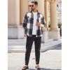 imageCOOFANDY Mens Flannel Shirts Long Sleeve Cotton Plaid Shirt Jacket Casual Button Down Shirt with PocketsDeep Blue