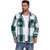 imageCOOFANDY Mens Flannel Shirts Long Sleeve Cotton Plaid Shirt Jacket Casual Button Down Shirt with PocketsGreen