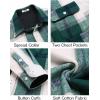 imageCOOFANDY Mens Flannel Shirts Long Sleeve Cotton Plaid Shirt Jacket Casual Button Down Shirt with PocketsGreen
