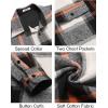 imageCOOFANDY Mens Flannel Shirts Long Sleeve Cotton Plaid Shirt Jacket Casual Button Down Shirt with PocketsGrey