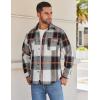 imageCOOFANDY Mens Flannel Shirts Long Sleeve Cotton Plaid Shirt Jacket Casual Button Down Shirt with PocketsGrey