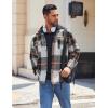 imageCOOFANDY Mens Flannel Shirts Long Sleeve Cotton Plaid Shirt Jacket Casual Button Down Shirt with PocketsGrey