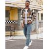 imageCOOFANDY Mens Flannel Shirts Long Sleeve Cotton Plaid Shirt Jacket Casual Button Down Shirt with PocketsKhaki