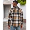 imageCOOFANDY Mens Flannel Shirts Long Sleeve Cotton Plaid Shirt Jacket Casual Button Down Shirt with PocketsKhaki